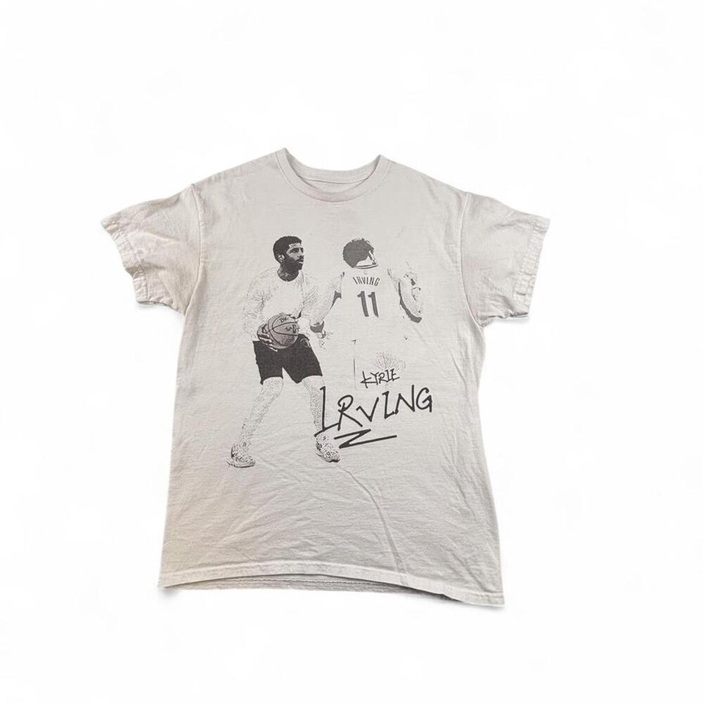 Kyrie Irving Graphic T-Shirt Men's Large White Basketball NBA Cotton Tee